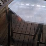 Neu verglaste gekoppelte Verandatür auf der Veranda